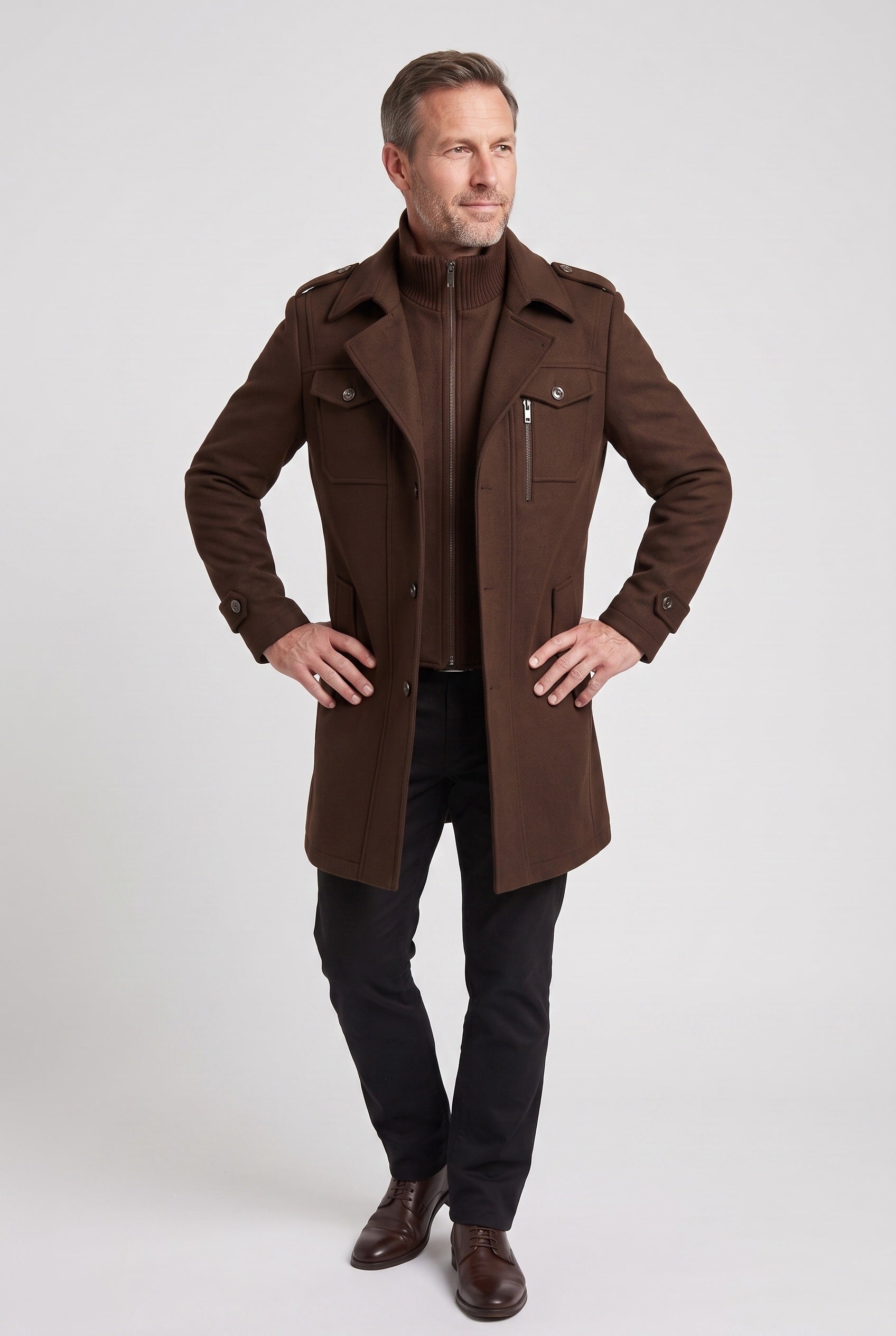 Men's Coat | Tailored Funnel Neck - 5