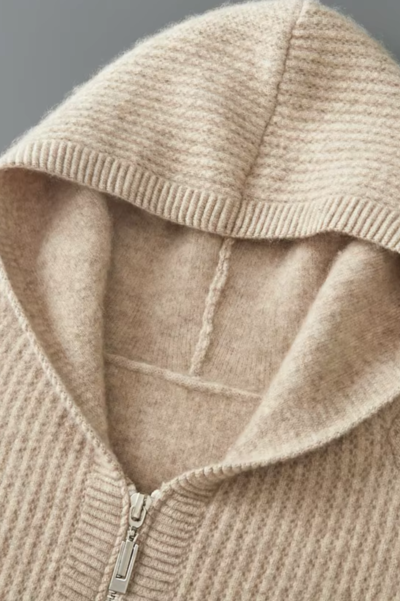 Men's Hoodie | Zip-Up Ribbed Knit - 11