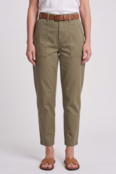 Women’s Trousers | High Waist Tapered Leg - Warm Khaki