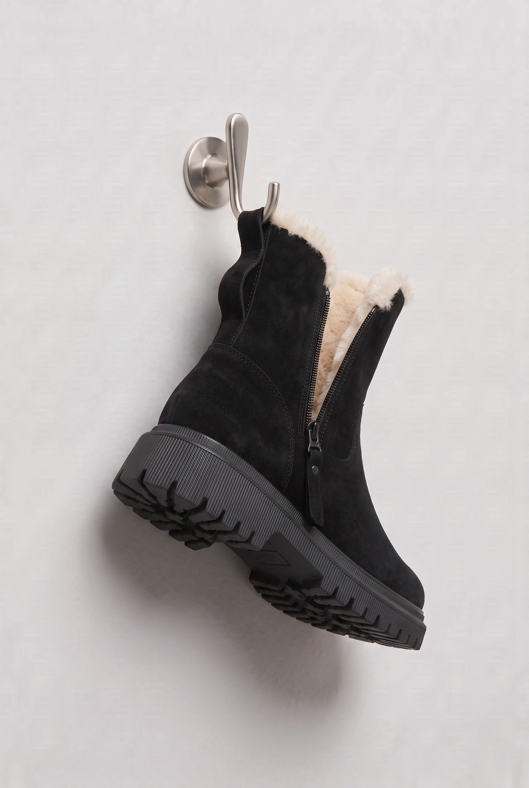 Women's Ankle Boots | Side Zip Chunky Sole - Black detail