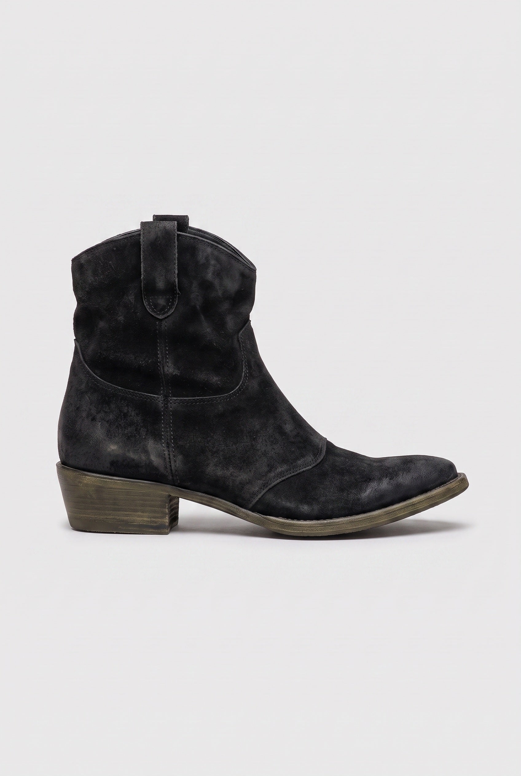Women's Ankle Boots | Western Slip-On - Black