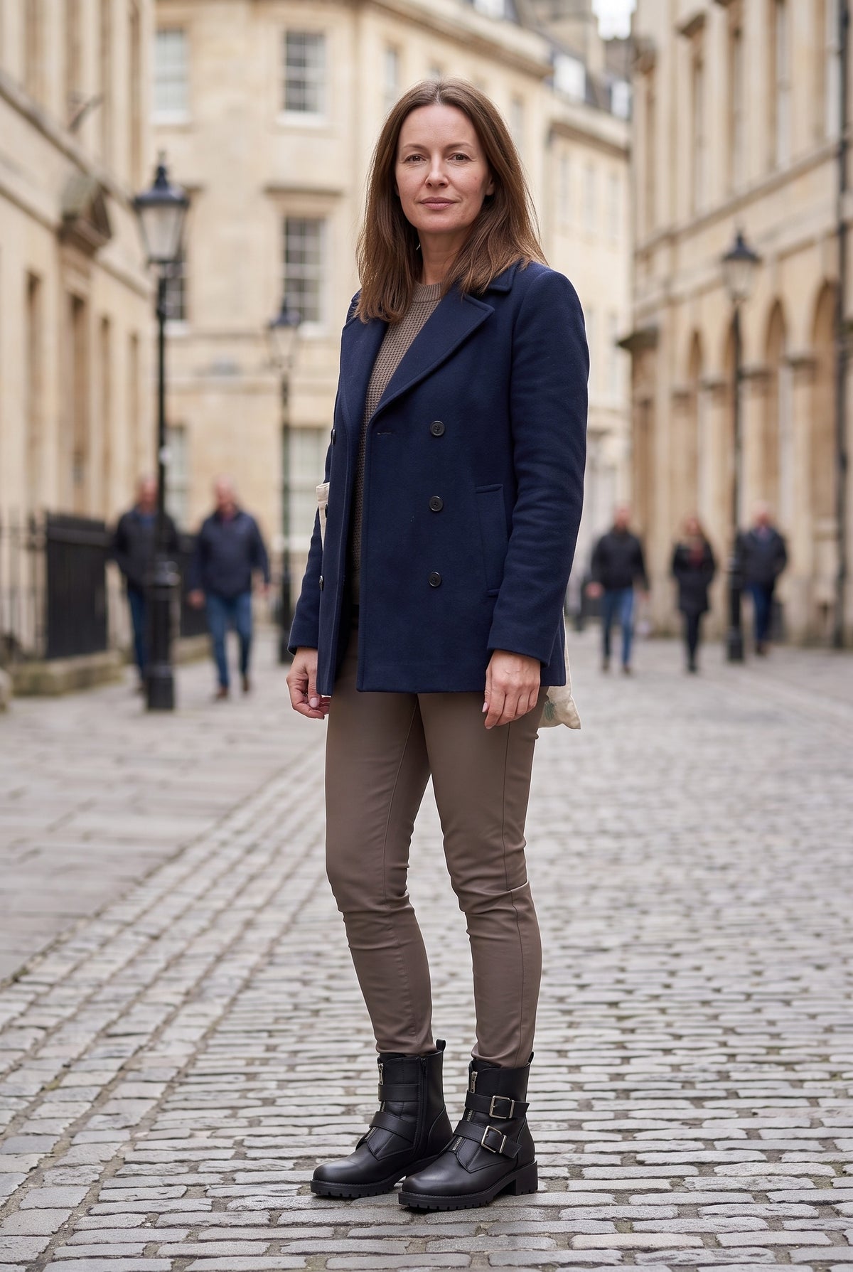 Women's Black Boots | Twin Buckle Ankle Zip lifestyle