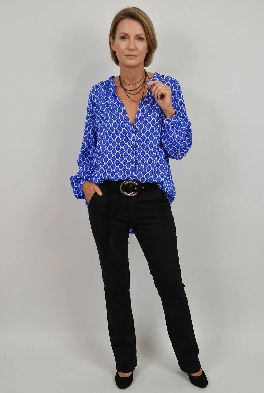 Women’s Blouse | Geo Print Relaxed Fit - 6