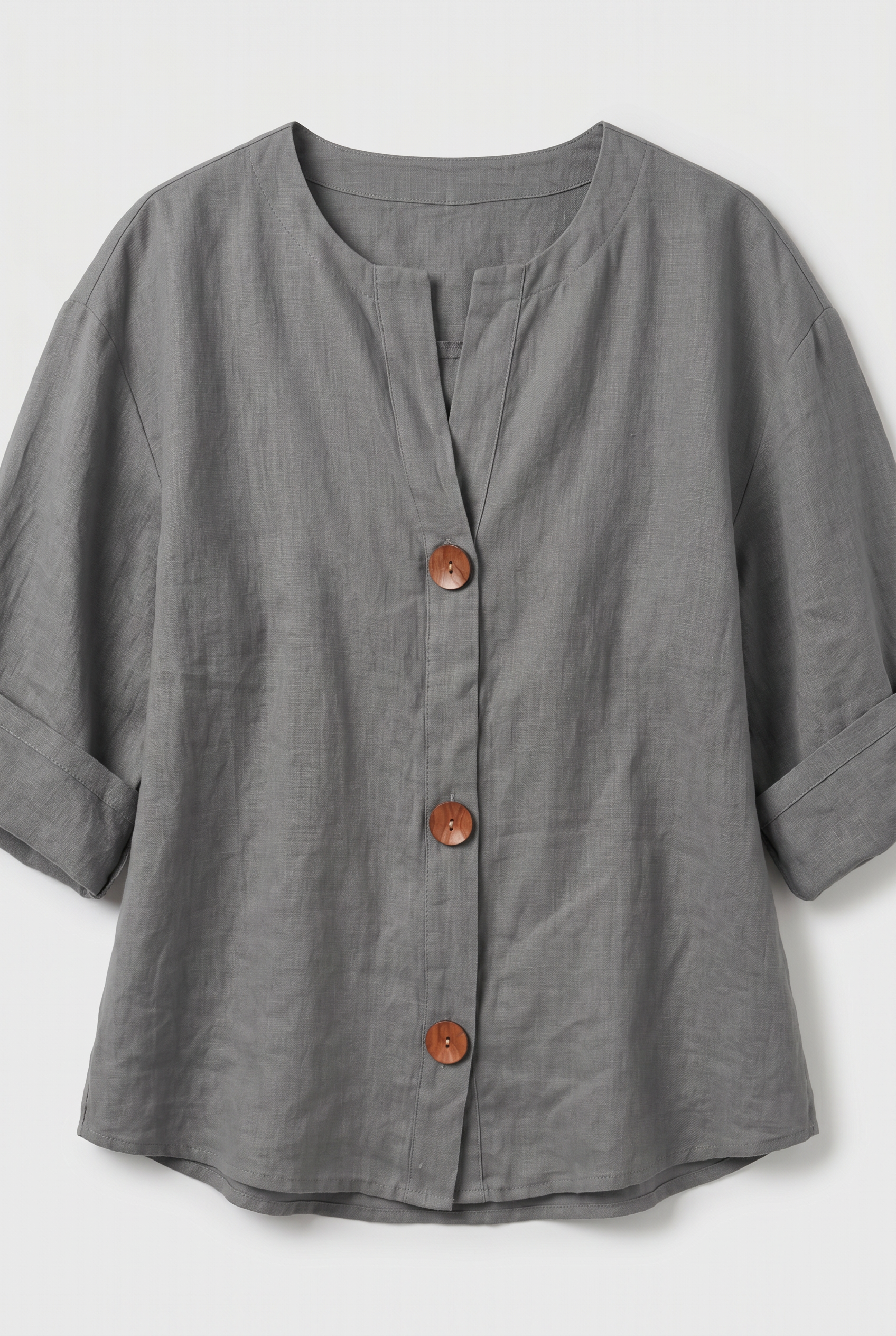 Women's Blouse | Summer Split Neck 3/4 Sleeves-3