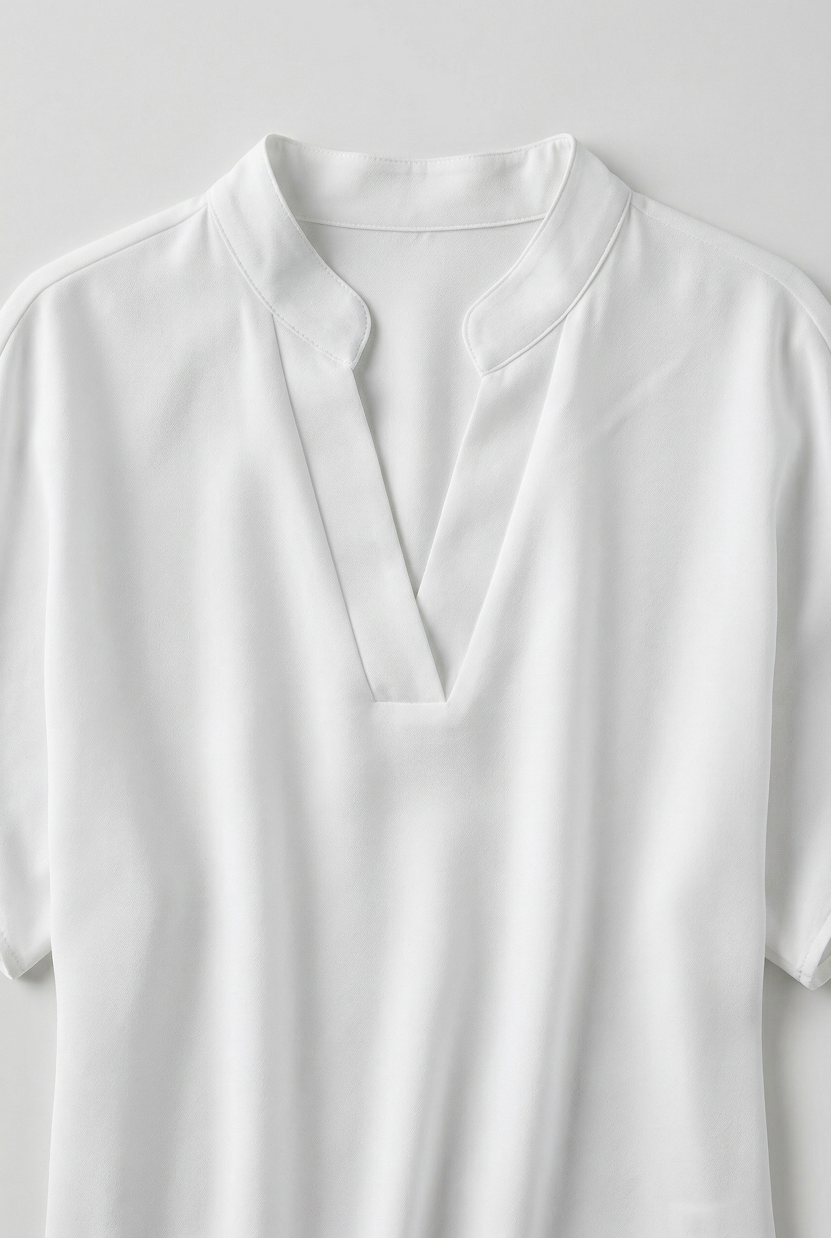 Women’s Blouse | V Neck Short Sleeve - White 1.5