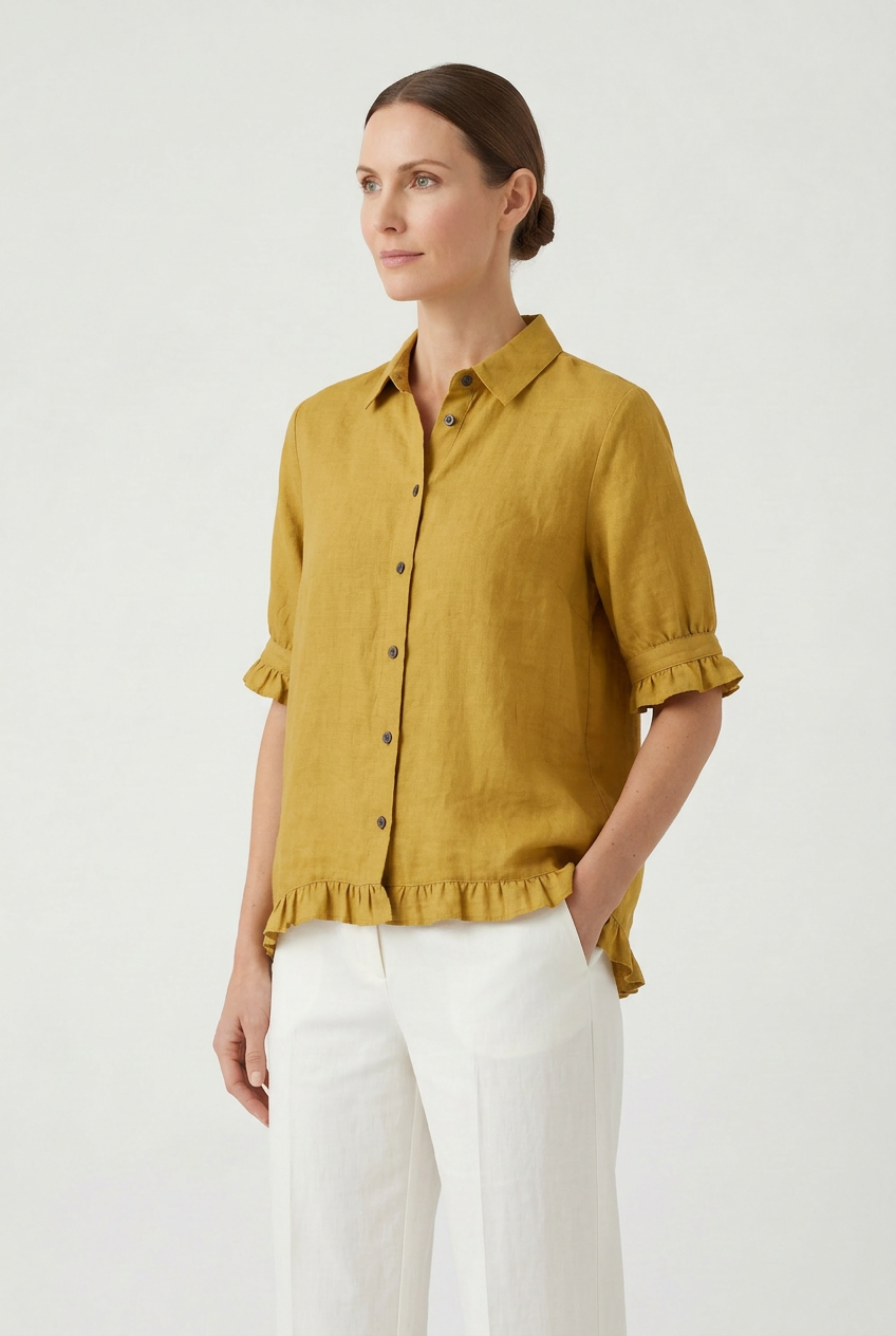 Women’s Blouse | with Ruffle Hem - 7