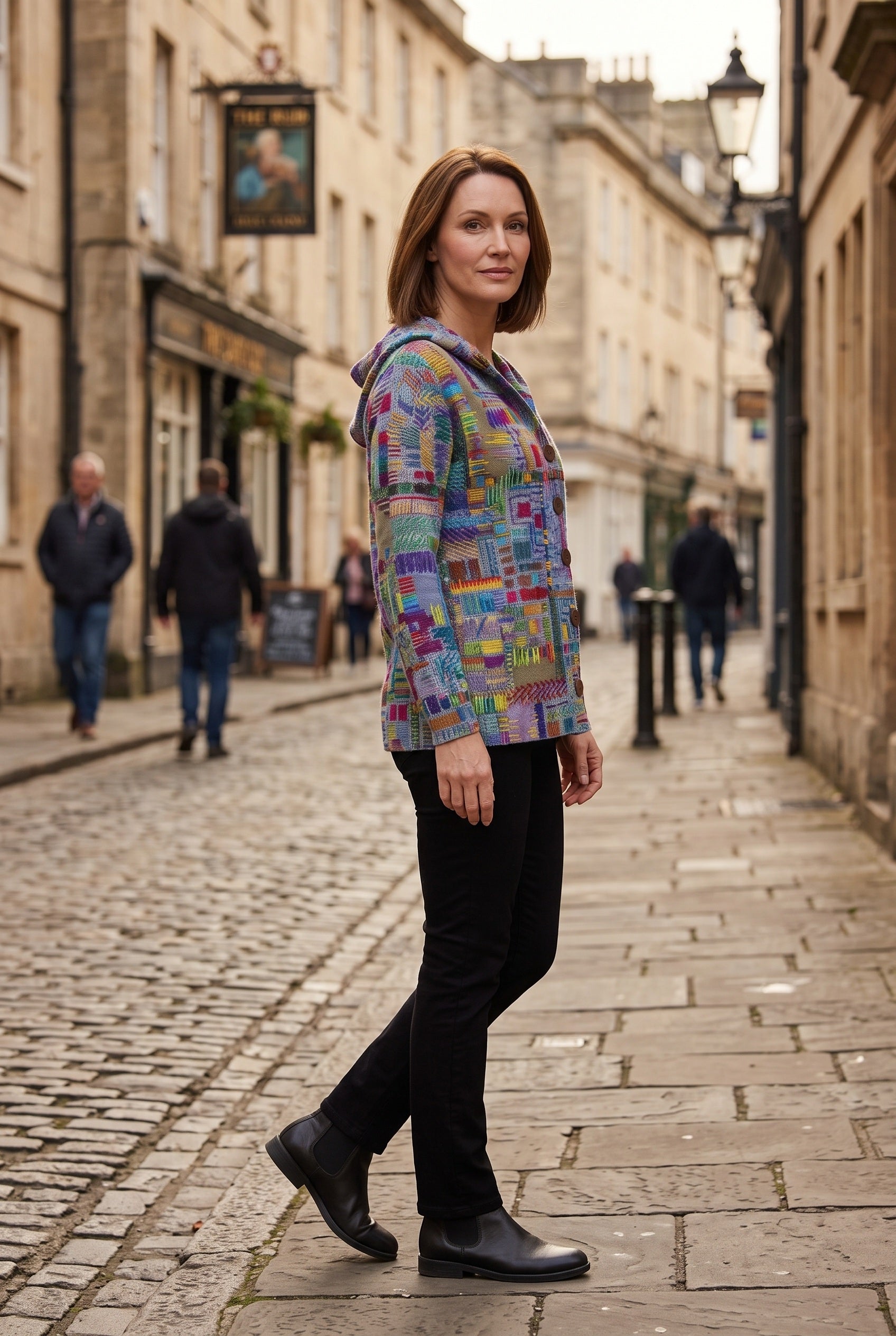 Women's Cardigan | Hooded Button-Front Longline - 3