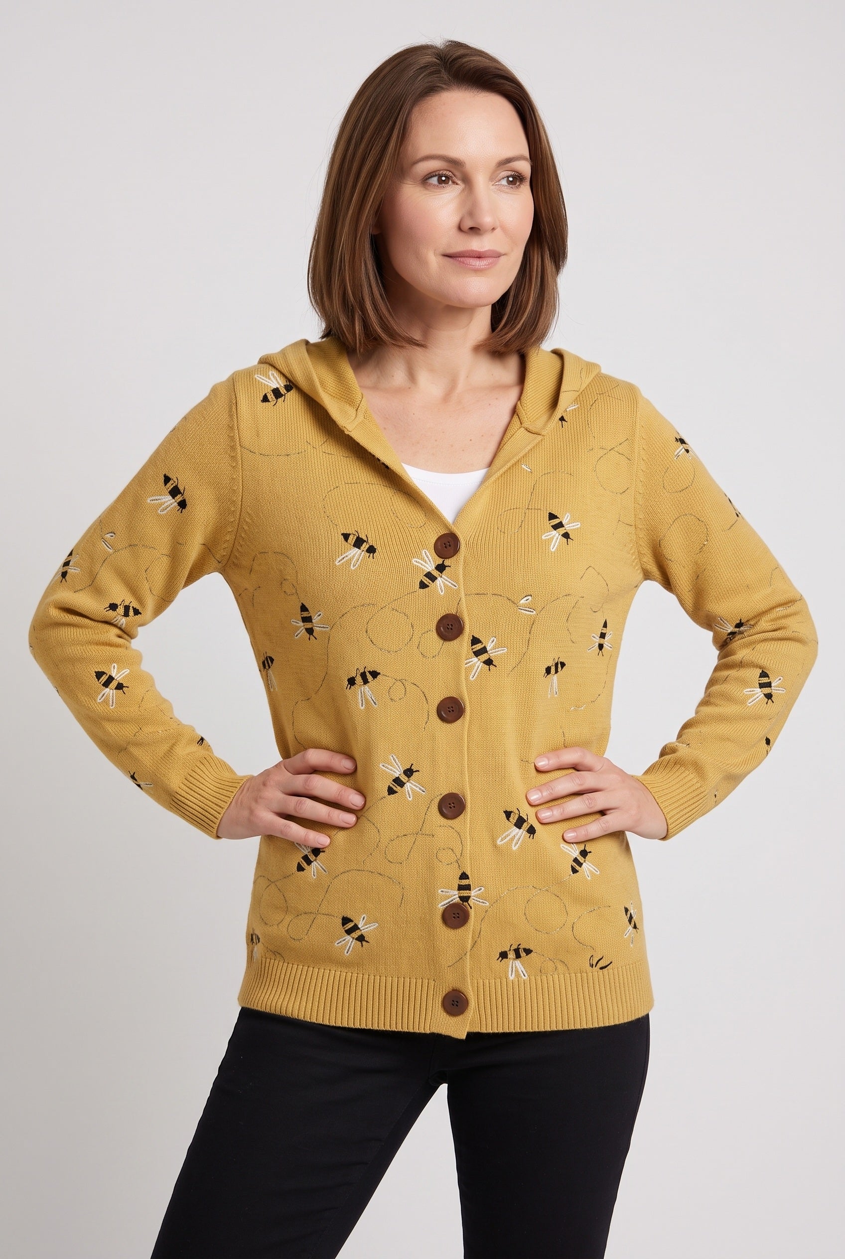 Women's Cardigan | Hooded Button-Front Longline - 4