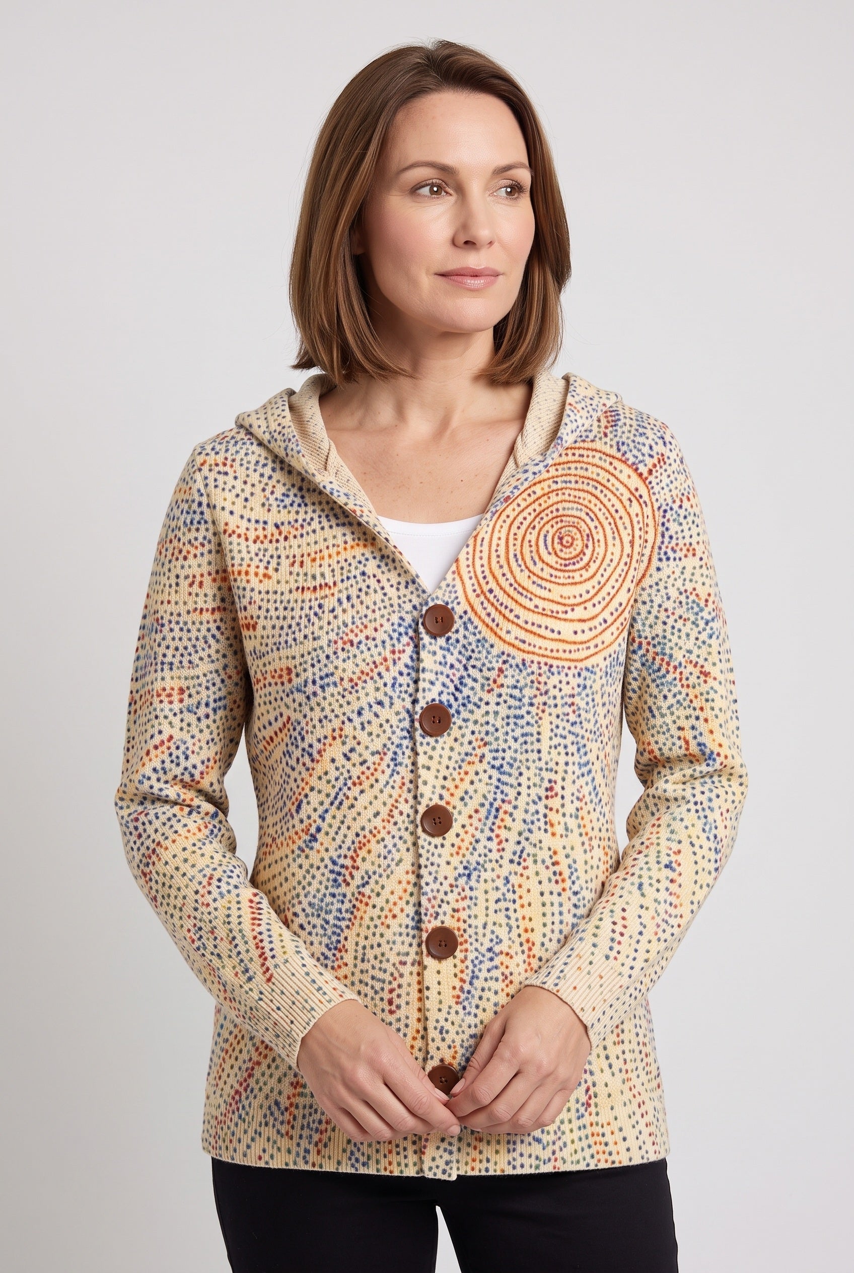 Women's Cardigan | Hooded Button-Front Longline - 8