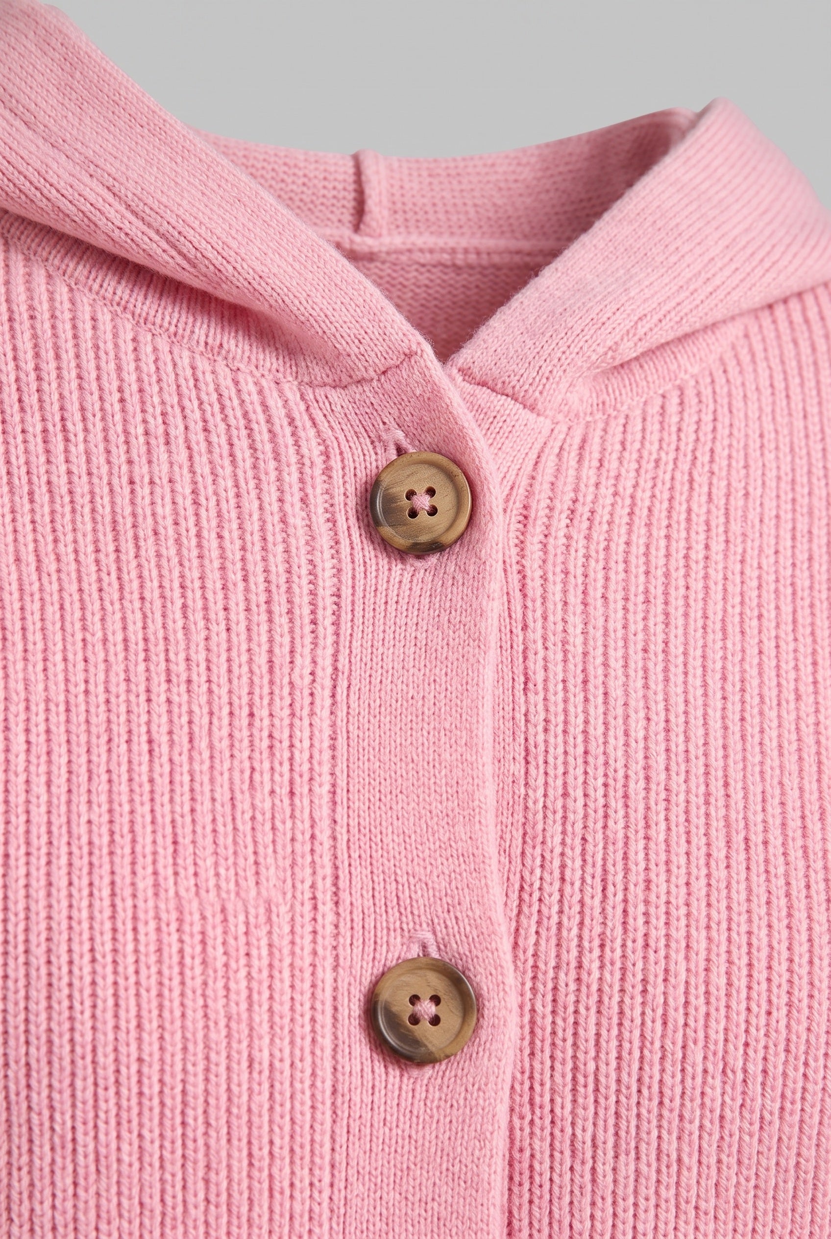 Women's Cardigan | Hooded Button Front - Pink detail