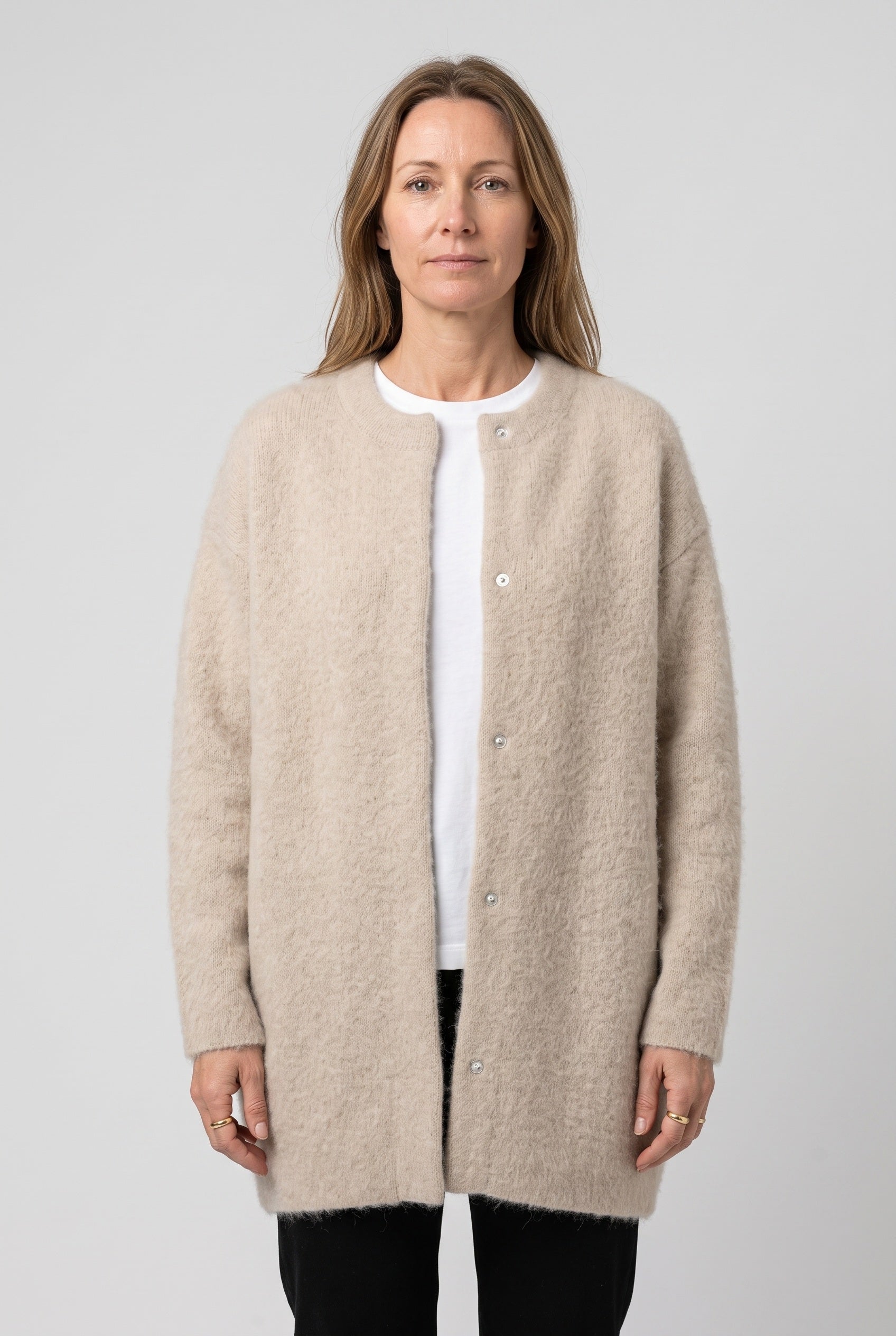 Women's Cardigan | Longline Button-Front - 1