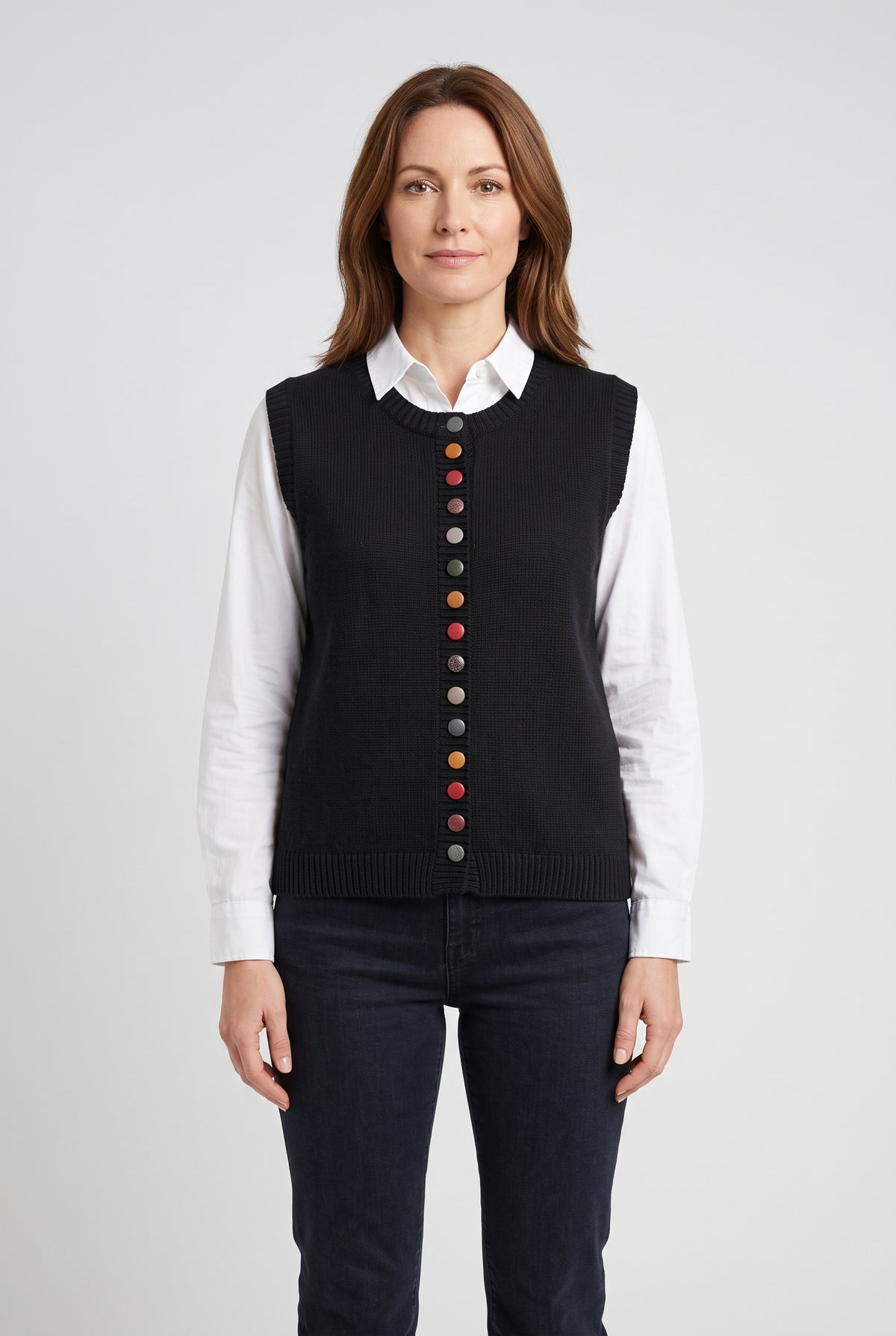 Women's Cardigan | Sleeveless Button Front - 1