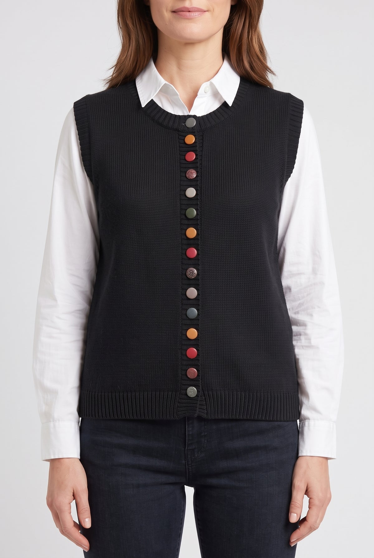 Women's Cardigan | Sleeveless Button Front - 3