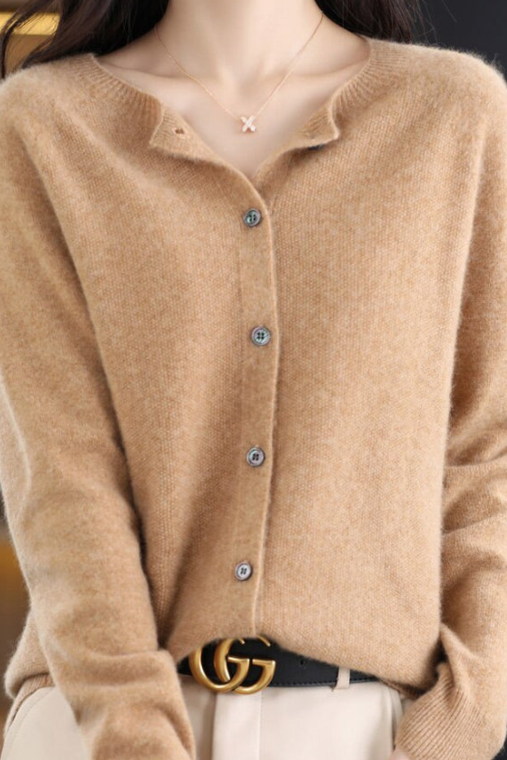 Women’s Cardigan | V Neck with Buttons - 12