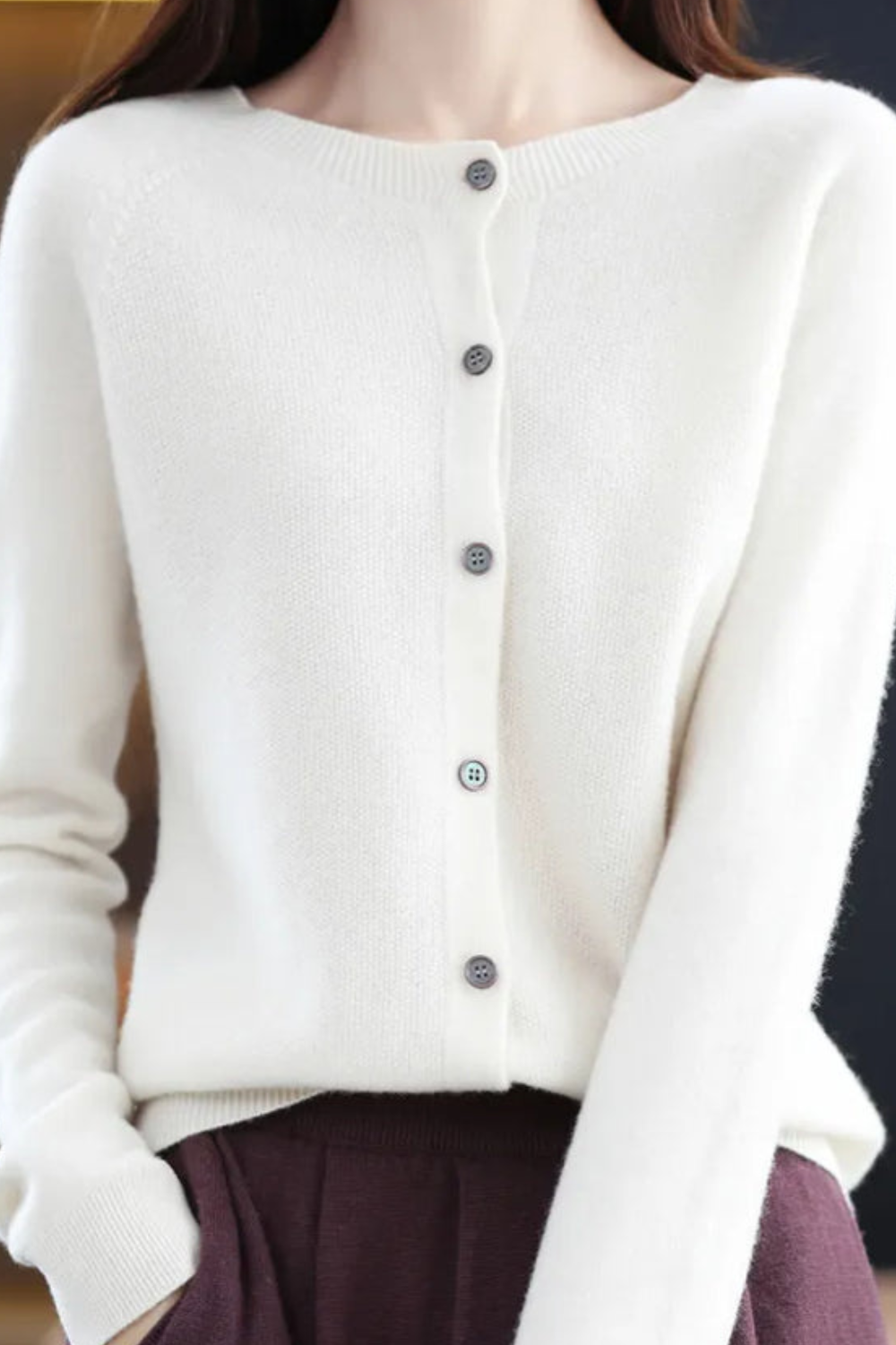 Women’s Cardigan | V Neck with Buttons - 7