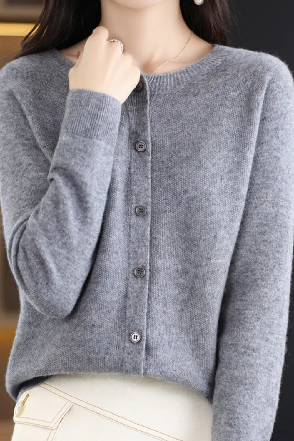 Women’s Cardigan | V Neck with Buttons - 9
