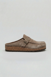 Women’s Clogs | Suede Look with Buckle Strap - 1