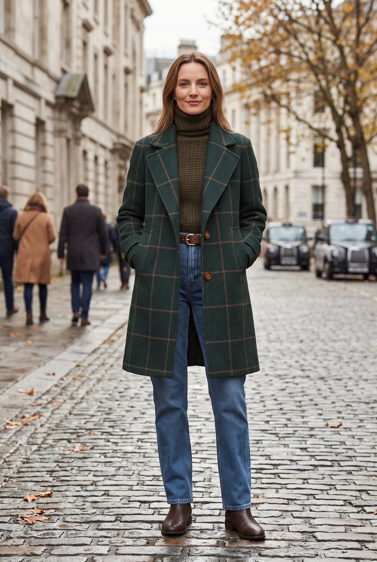 Women's Coat | Checked Notch Lapel - 4