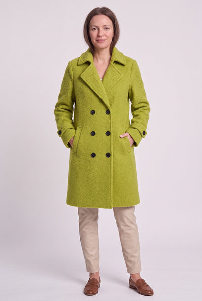 Women's Coat | Double-Breasted Bouclé - Pistachio