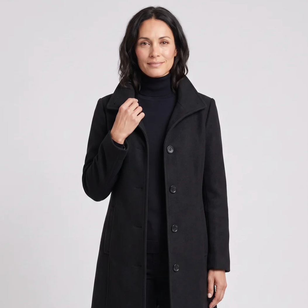 Women's Coat | Mid-Length Button Front collection slide