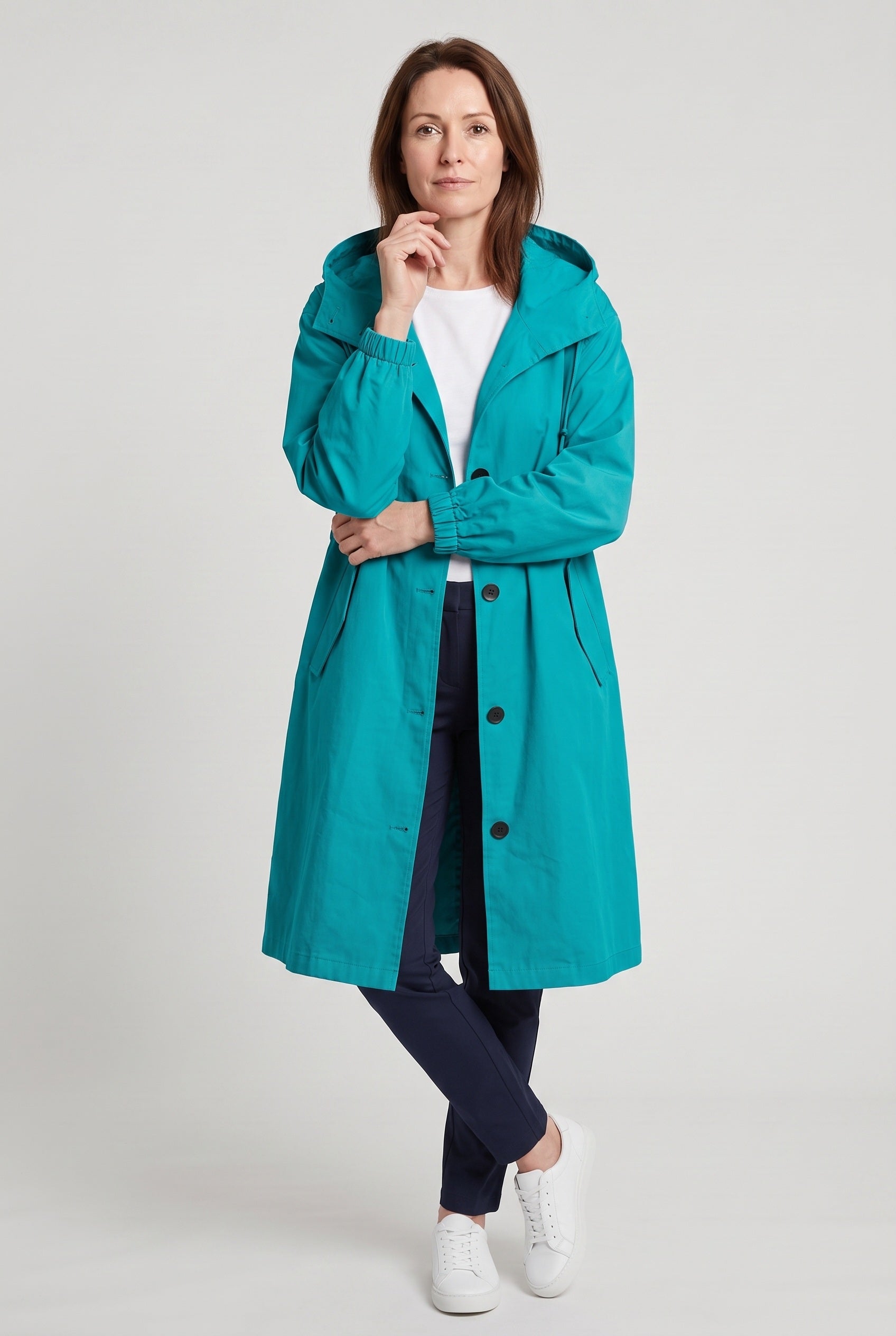 Women's Coat | Oversized Hood - Turquoise