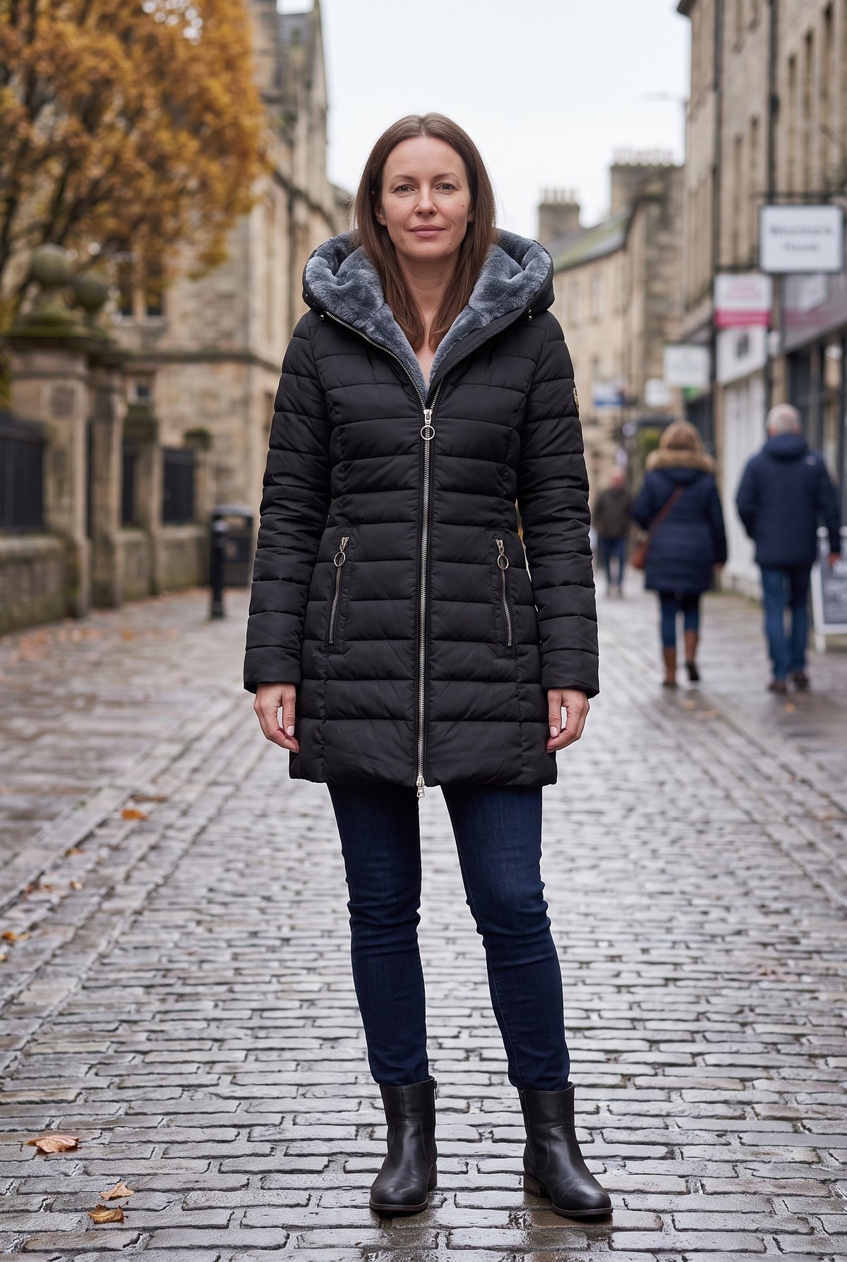 Women's Coat | Padded Faux-Fur Hood - Lifestyle