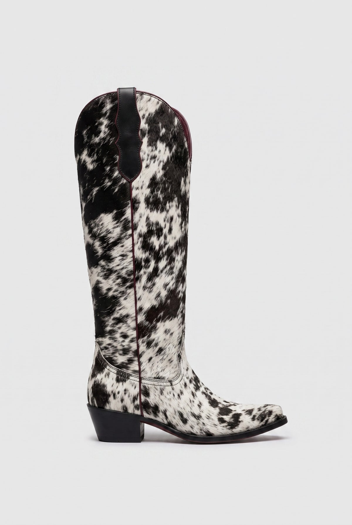Women's Cowboy Boots | Cow Print Knee-High - White