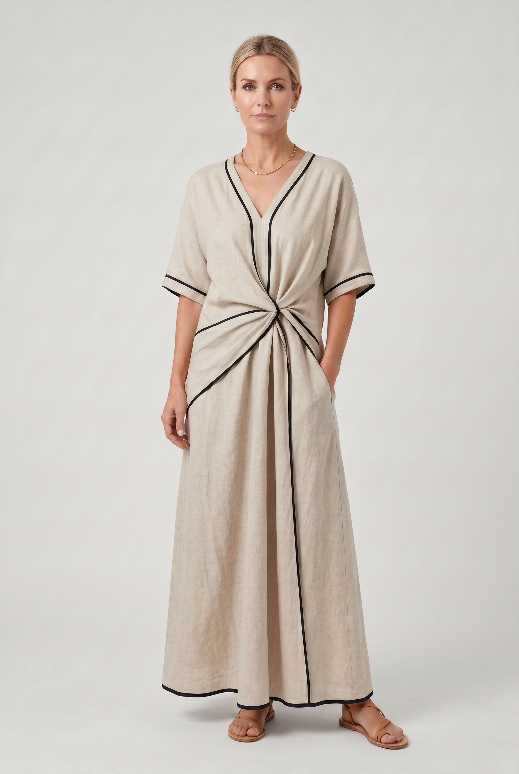 Women's Dress | Summer Twist Front Maxi-5