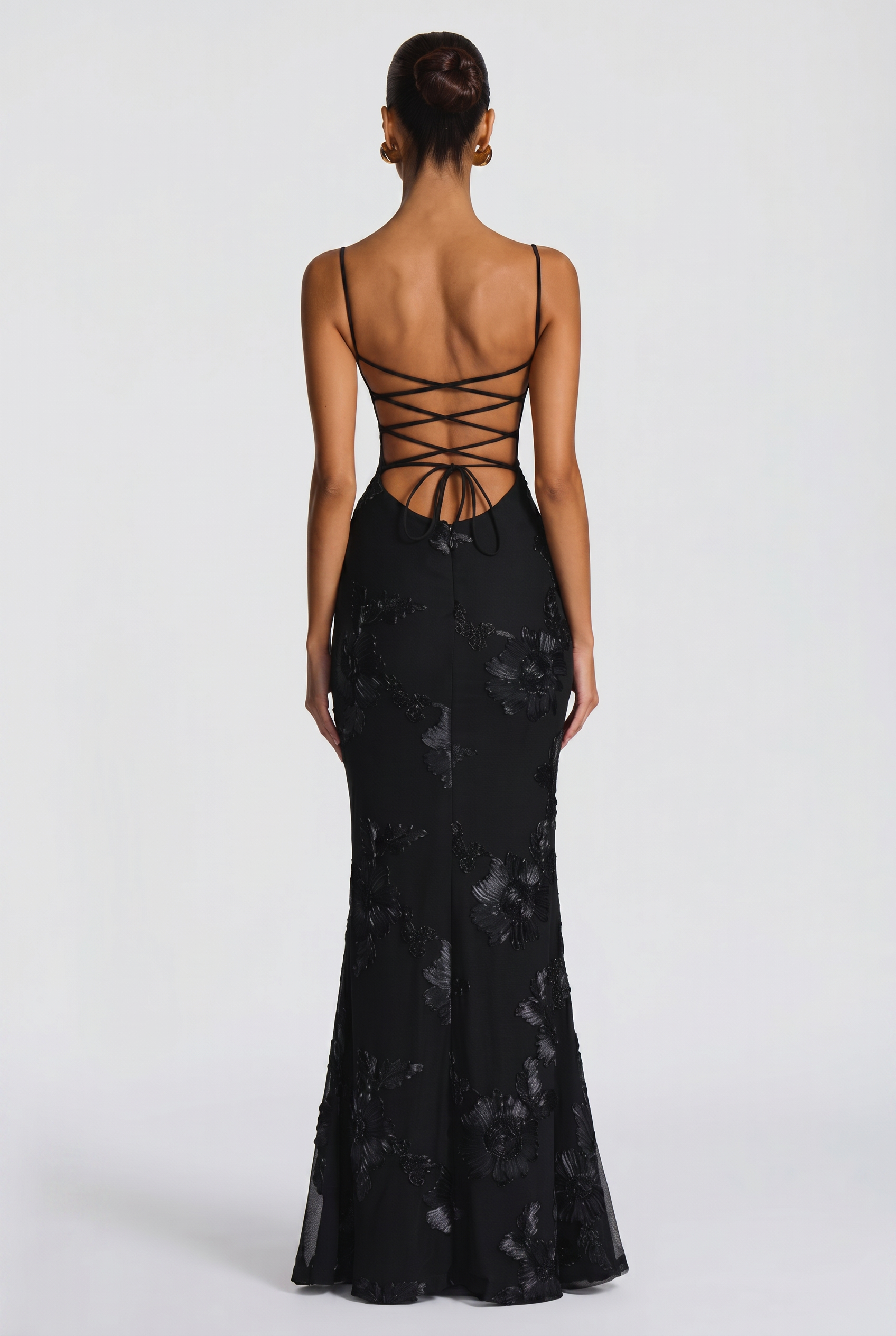 Women's Dress | Wedding Guest Fitted Embroidered Maxi-2