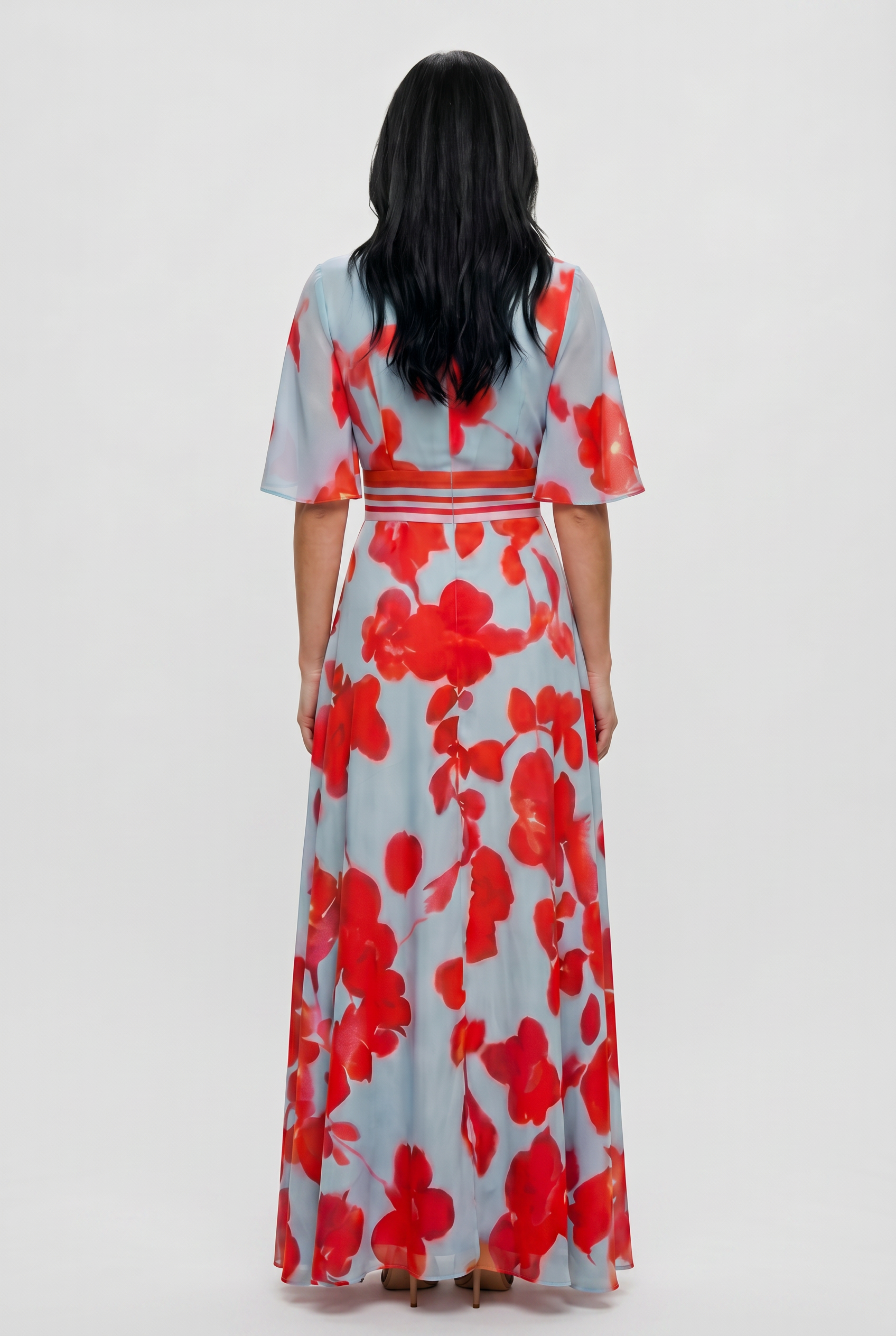 Women's Dress | Wedding Guest Floral Print Wrap Maxi-2
