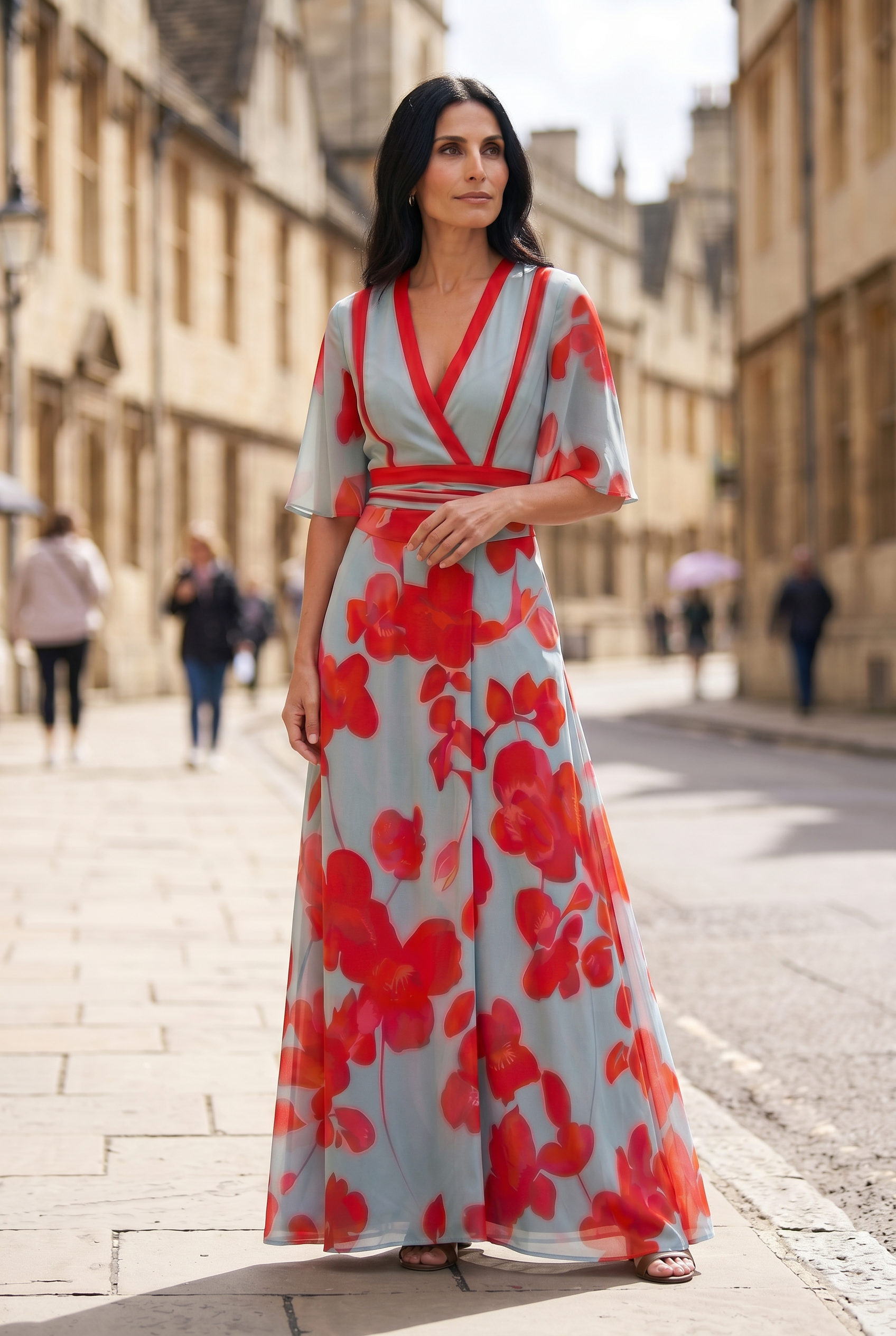 Women's Dress | Wedding Guest Floral Print Wrap Maxi-4