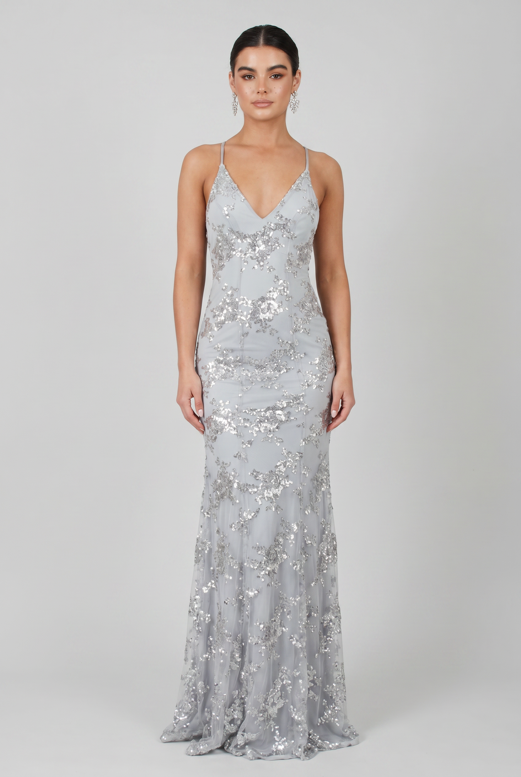 Women's Dress | Wedding Guest Sequin Spaghetti Straps-5