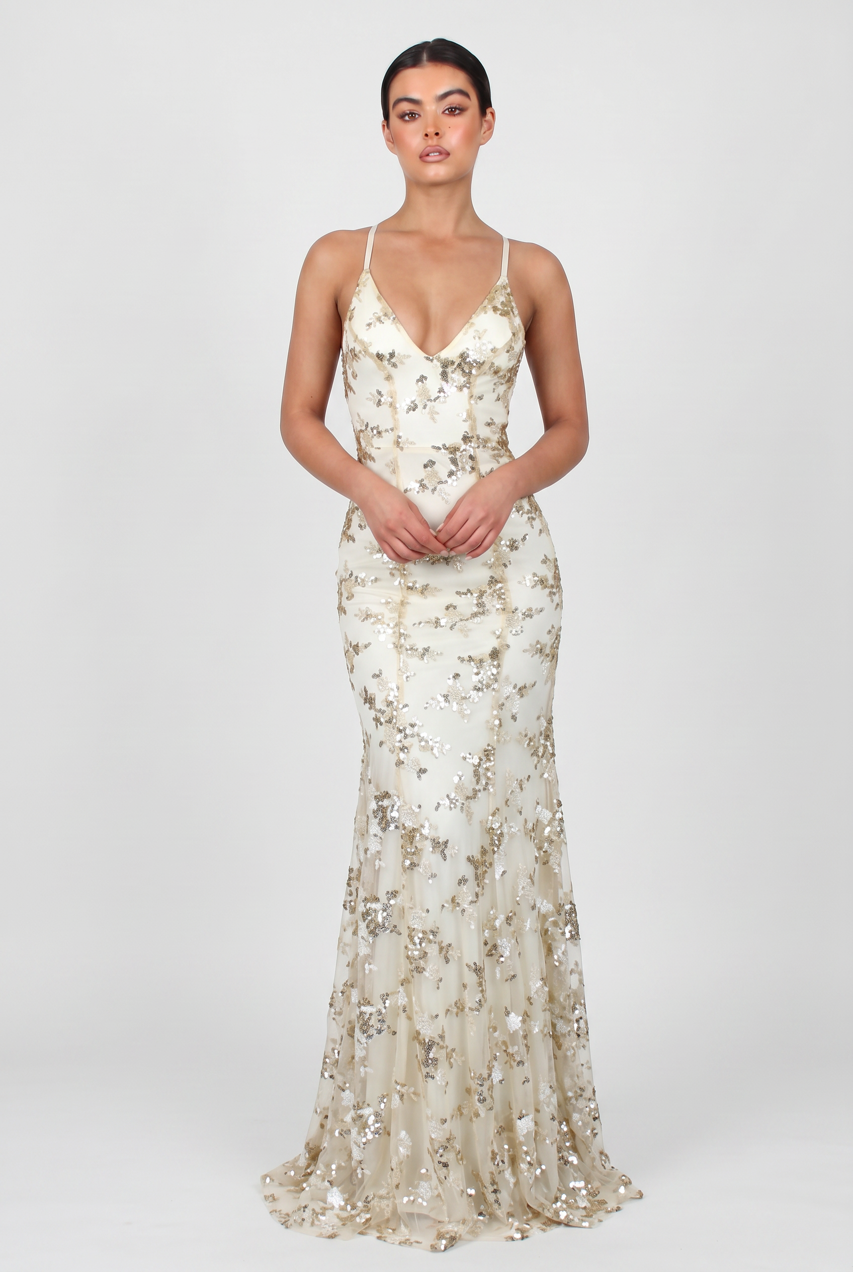 Women's Dress | Wedding Guest Sequin Spaghetti Straps-6