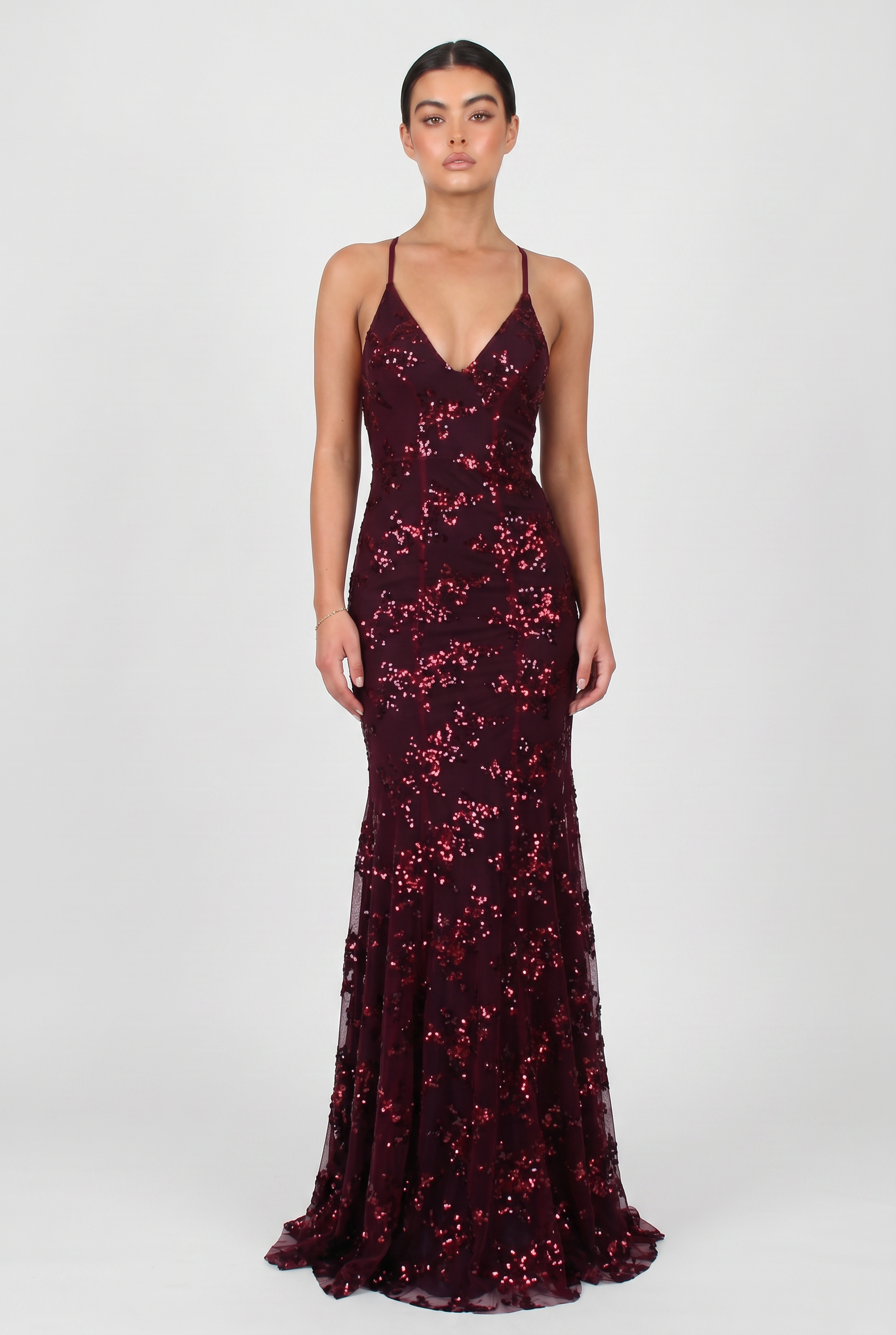 Women's Dress | Wedding Guest Sequin Spaghetti Straps-7