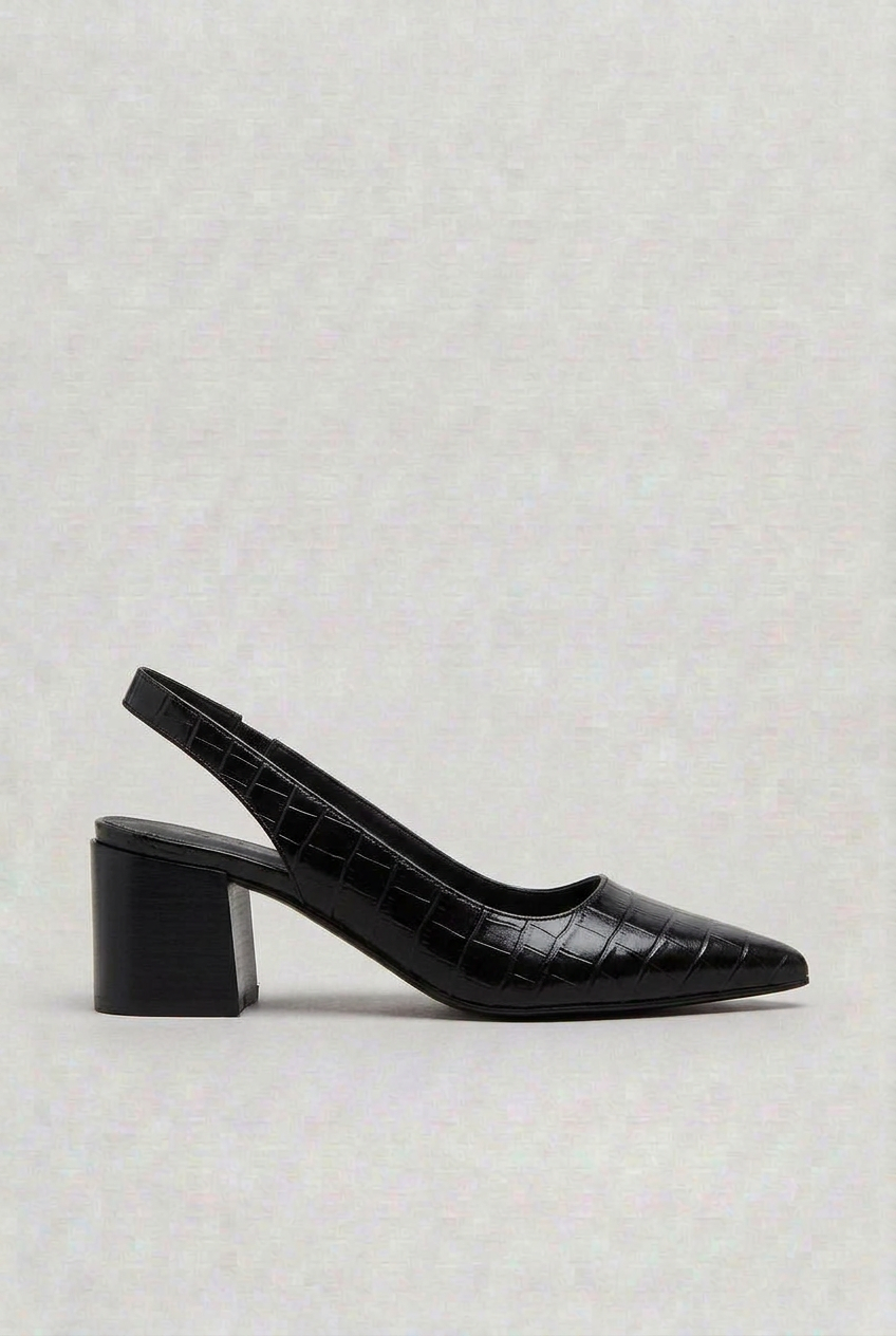 Women’s Heels | Pointed-Toe Slingbacks with Croc-Effect - 5