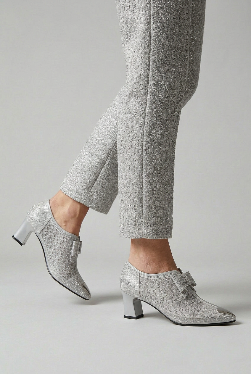 Women’s Heels | Rhinestone Bow with Block Heel - 2