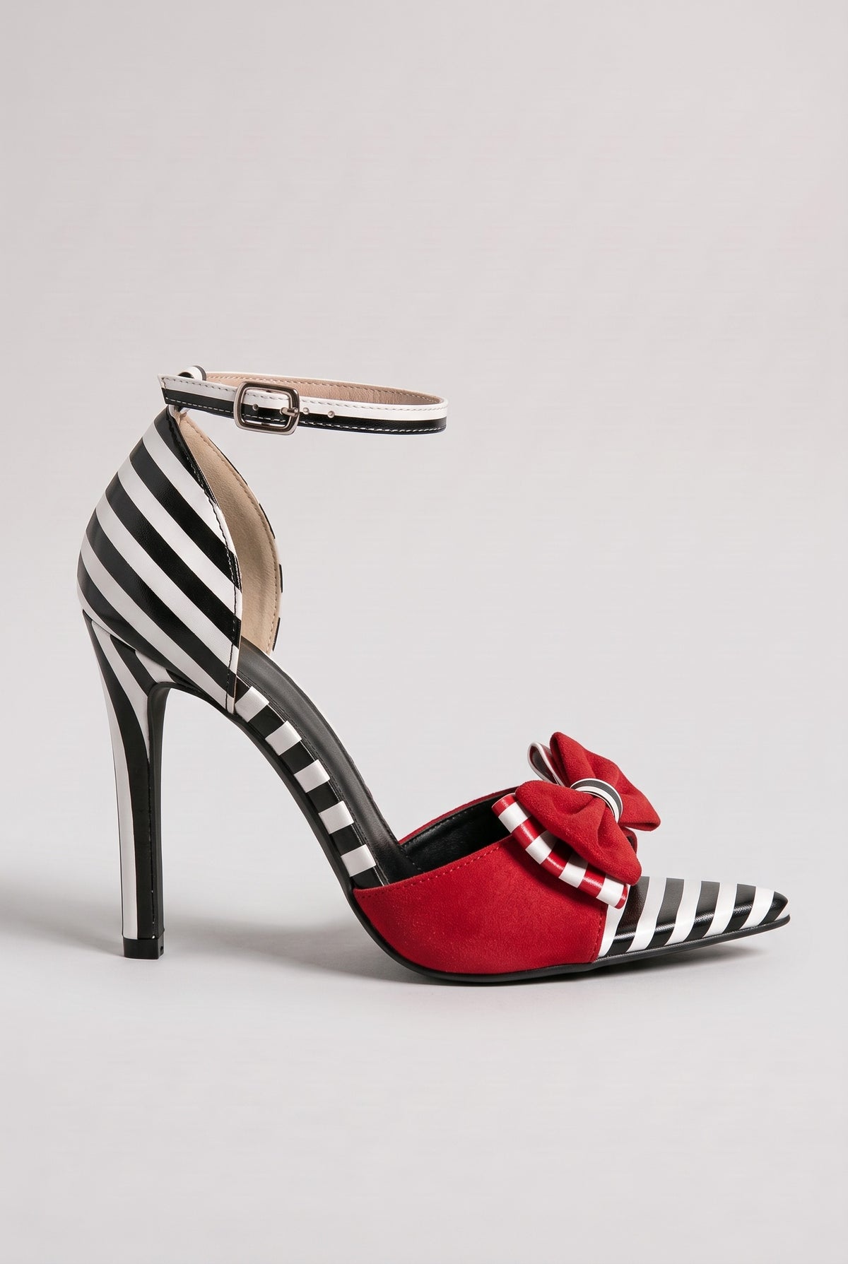 Women's Heels | Striped Bow Stiletto - Red