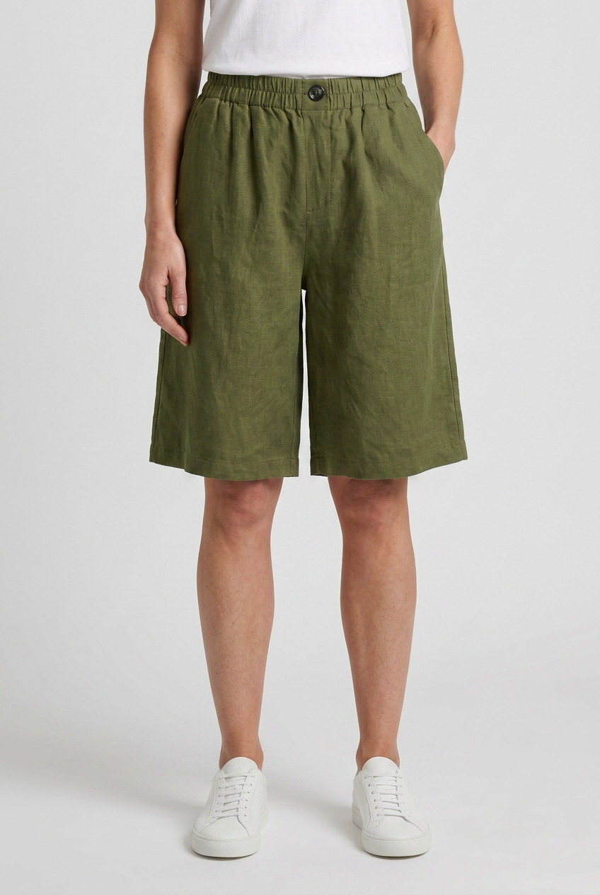 Women’s High Waist Knee Length Shorts | Loose Fit - 1