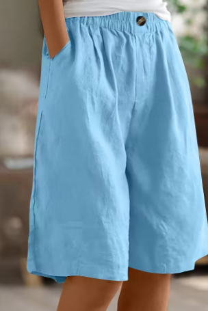 Women’s High Waist Knee Length Shorts | Loose Fit - 13
