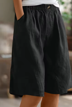 Women’s High Waist Knee Length Shorts | Loose Fit - 16