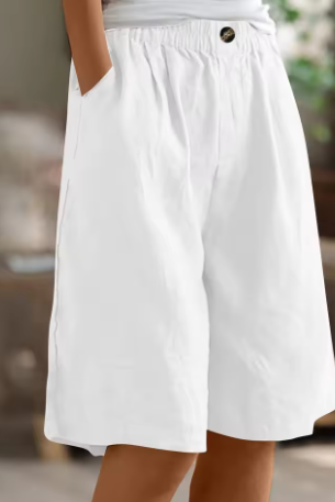Women’s High Waist Knee Length Shorts | Loose Fit - 17
