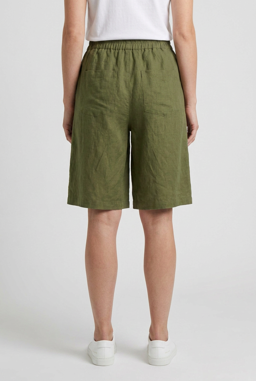 Women’s High Waist Knee Length Shorts | Loose Fit - 3