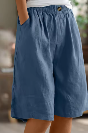 Women’s High Waist Knee Length Shorts | Loose Fit - 8