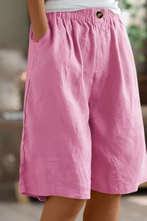 Women’s High Waist Knee Length Shorts | Loose Fit - 9