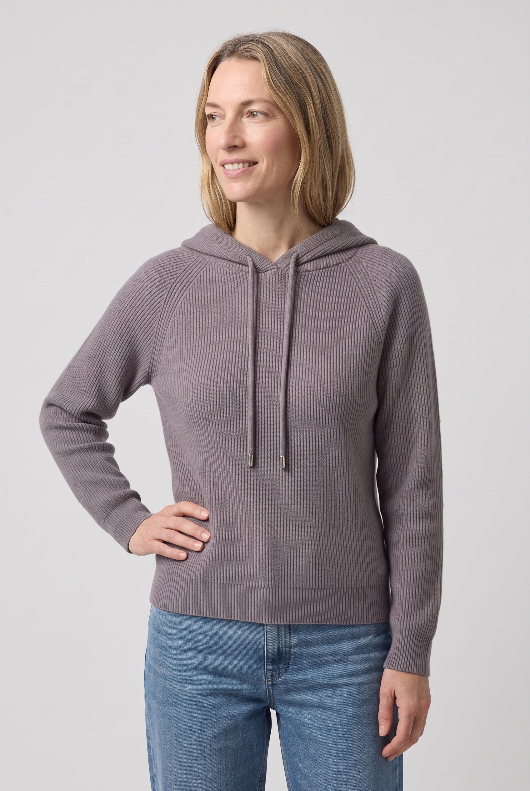 Women's Hoodie | Relaxed Ribbed Pullover - Dusk