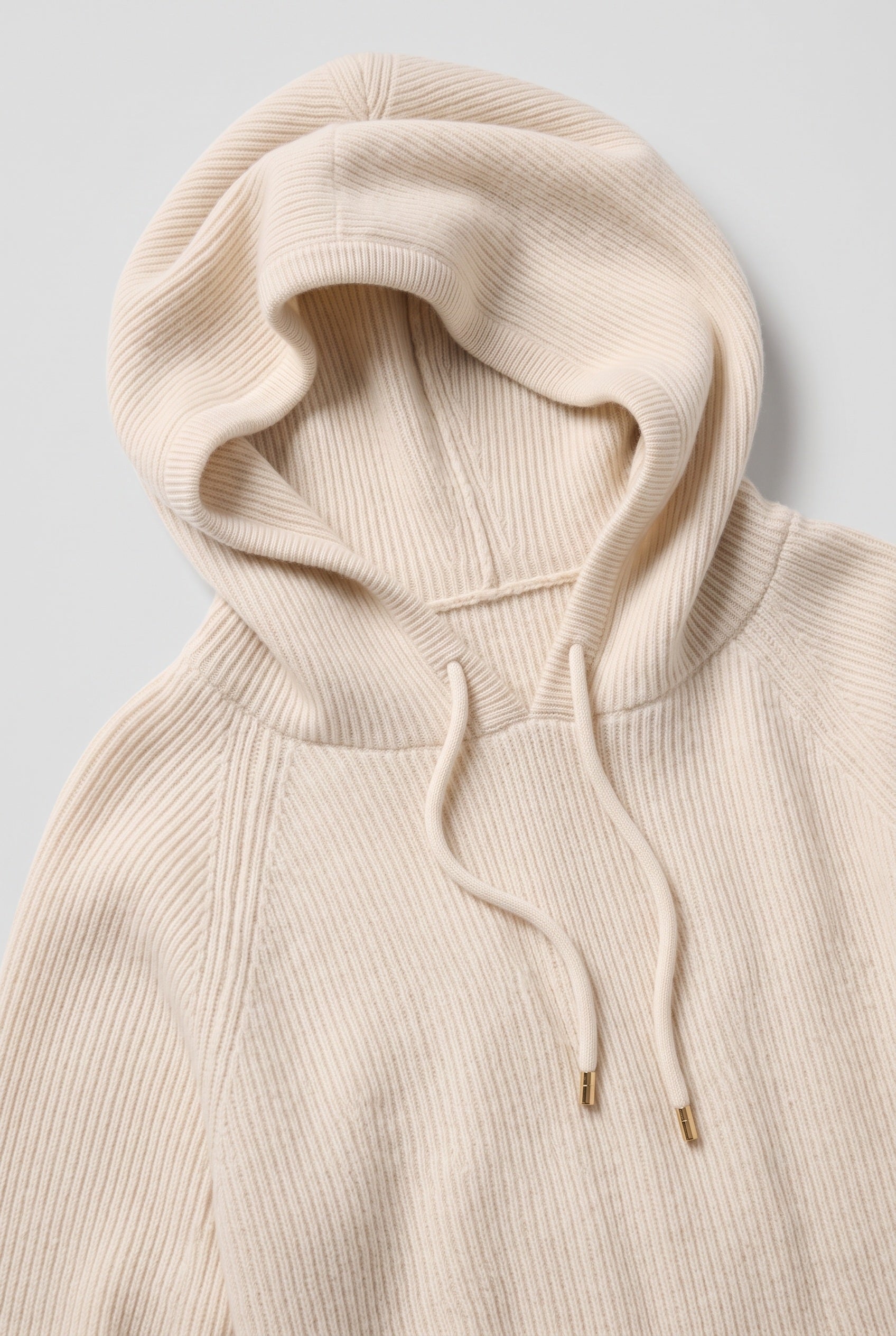 Women's Hoodie | Relaxed Ribbed Pullover - White detail