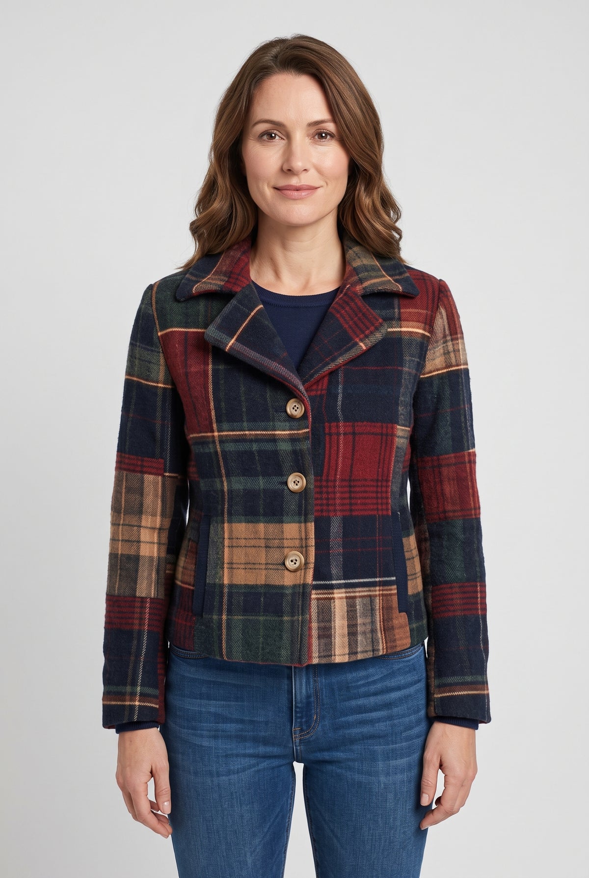 Women's Jacket | Checked Patchwork - 1