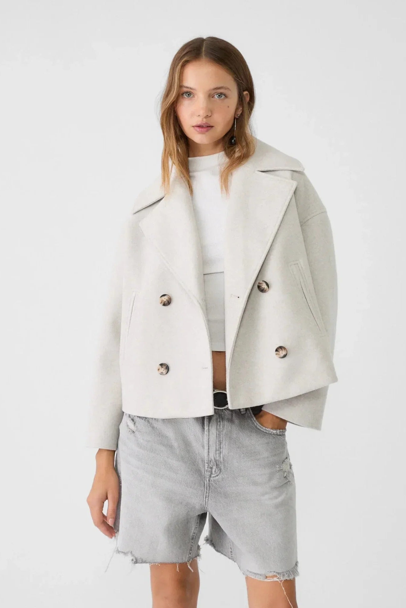 Women’s Jacket | Cropped Double-Breasted with Wide Lapels - 1