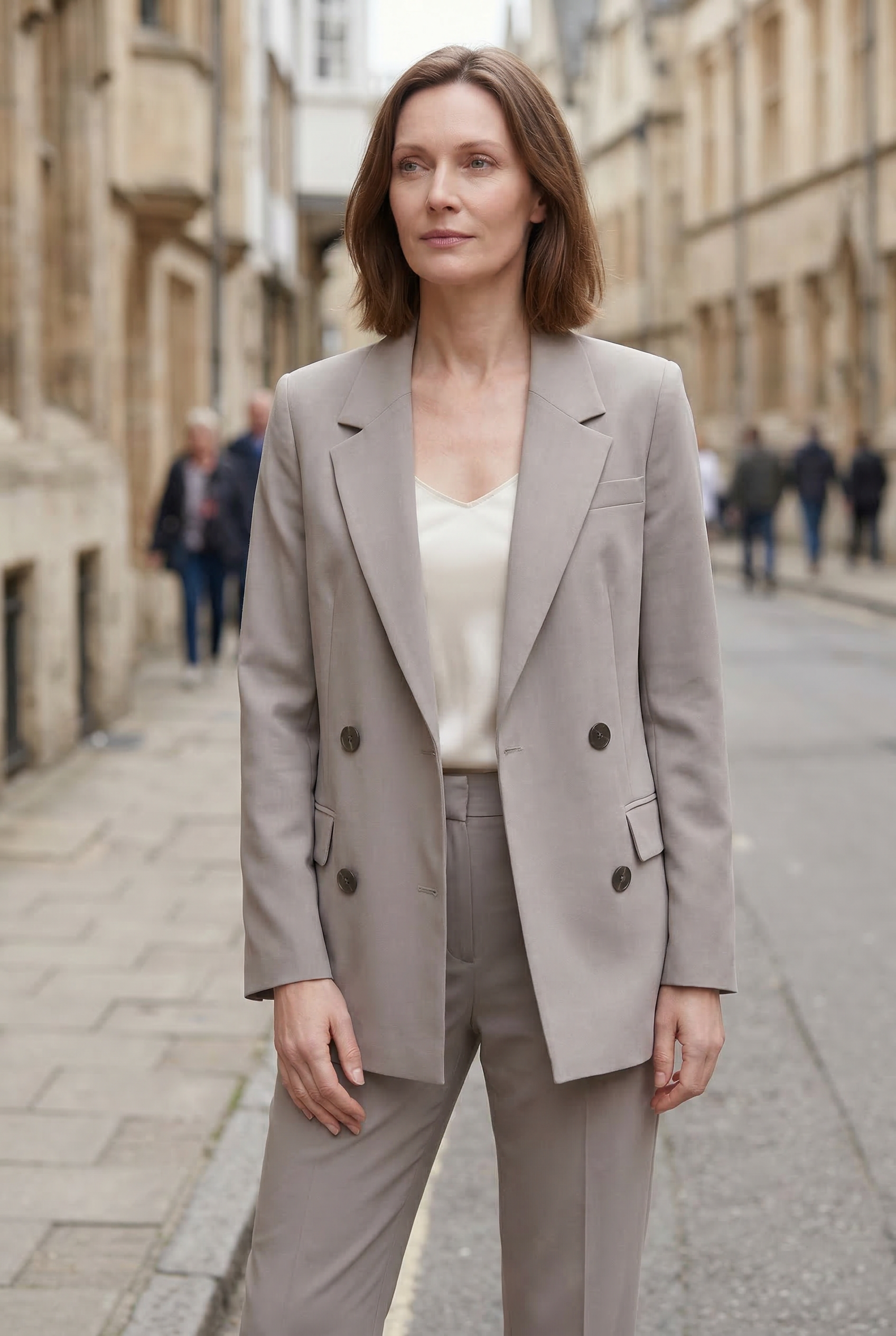 Women’s Jacket | Double-Breasted Blazer with Notch Lapels - 4