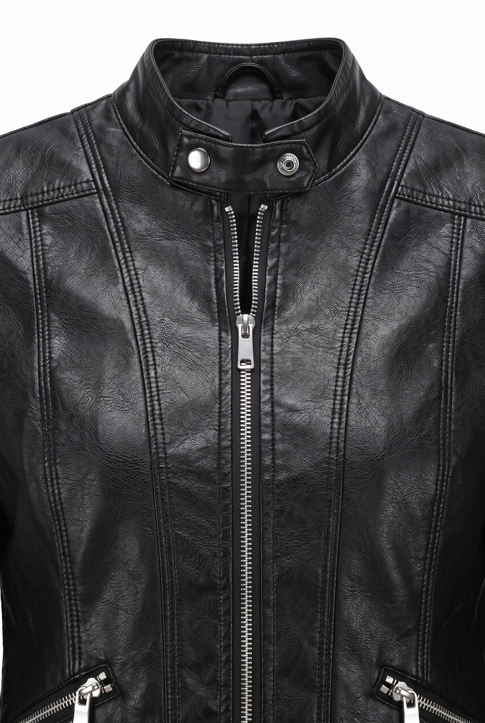 Women's Jacket | Leather-Look Biker - Black detail